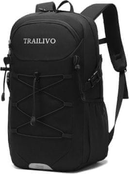 Nikcorp Planinarski ruksak TRAILIVO 30L Air Mesh vodootporan, 3 odjeljka, 210D ripstop najlon, 600D poliester, reflektirajući detalji, crni