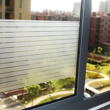 Nikcorp prozorska folija Lifetree Statikus s prugama mat privatnost i UV zaštita 60x200 cm PVC statička montaža bez ljepila poluprozirna, širina pruge 17 mm, razmak 2 mm