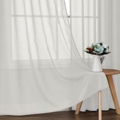 Nikcorp Voil zavjese bijele prozirne s ukrasnim prstenčićima 140x215 cm set 2 kom, poliester, vješanje na prstenčiće 4 cm, za dnevni boravak i spavaću sobu
