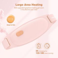 Nikcorp Grijaći masažni električni pojas za menstrualne bolove bez kabela PI s dalekim infracrvenim zračenjem vibracija 5 razina 45-65°C 7 modova baterija 2000 mAh opseg 132 cm