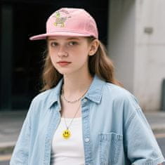 Nikcorp Bejzbol kapa Clakllie Duck vez 100% pamuk Snapback ravni šilt prozračna, podesiva kopča 55-59 cm, roza, 7x18 cm