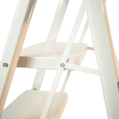 Nikcorp 3-stupanjske sklopive ljestve za kućnu upotrebu Bež ugljični čelik s ručkom za alat 150 kg, 3 kom široki protuklizni stupnjevi, dim 102 x 44,5 x 59 cm (sklopljene 102 x 44,5 x 5 cm), 3,6 kg