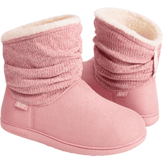 Nikcorp Ženske kućne čizme papuče od šanil pletenine podstavljene krznom Memory Foam umetkom, pastelno ružičaste 38-39 EU, visoke do gležnja, protuklizni gumeni potplat