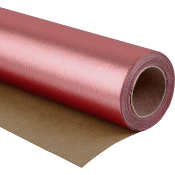 Nikcorp Ukrasni poklon papir premium ekološki Metalik crveni, 76 cm x 5 m, rola 3,8 m², termo folija zaštita od prašine i ogrebotina, za zamatanje darova i DIY dekoracije