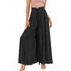 Nikcorp Ženske široke hlače wide leg, elegantne casual high waist, crne XL, lagane prozračne 95% poliester 5% elastan, elastični pojas vezica, 2 bočna džepa za ljeto i opuštene večeri