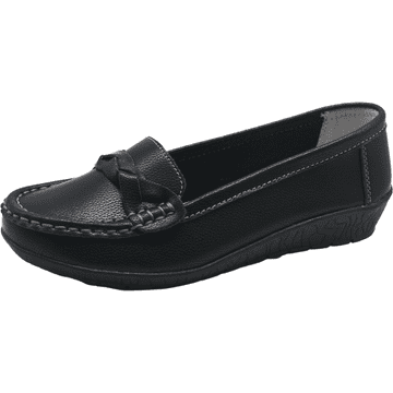 Nikcorp Ženske mokasine slip-on polučizme elegantne prozračne pletene duboka crna 41 EU ravni potplat zaobljen vrh za posao proljeće ljeto jesen
