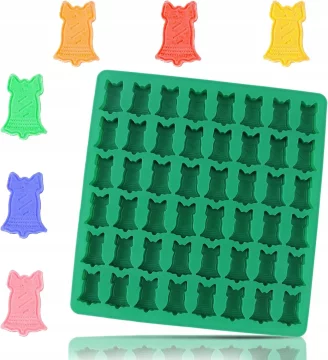 Nikcorp Silikonski kalup za kolačiće i mini čokolade, 48 mjesta, Božićni zvončići zelen, 20 x 15 cm, kalup za čokoladu bombone žele muffine fondan želei bombone
