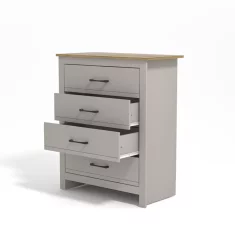 Nikcorp Komoda Galano Moderna 4 ladice siva ploča u boji drveta, iverica s laminiranom završnom obradom 79x95x39,5 cm