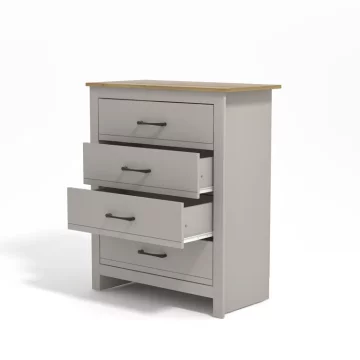 Nikcorp Komoda Galano Moderna 4 ladice siva ploča u boji drveta, iverica s laminiranom završnom obradom 79x95x39,5 cm