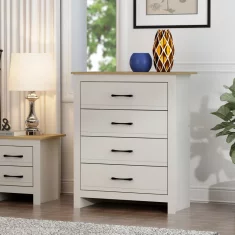 Nikcorp Komoda Galano Moderna 4 ladice siva ploča u boji drveta, iverica s laminiranom završnom obradom 79x95x39,5 cm