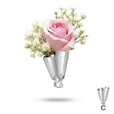 VIVVA® Minimalistička broš u obliku vaze za cvijeće, zamjenjivi cvjetni ukras, lagana metalna legura | VASIFINA, srebrna