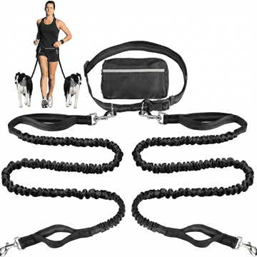 HARLEY® Povodac za trčanje sa psom oko struka, hands free, elastično ublažavanje trzaja, najlon s džepom za ključeve | DOGZIP