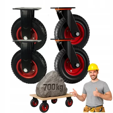 4x Transportni kotači za kolica 200 mm 2x Okretni 2x Fiksni 700 kg Jaka guma