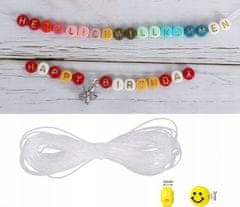 BOS Set slova, perle smajlića 5 mm + konac za nakit i narukvice