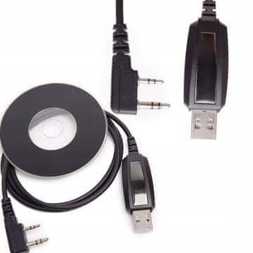 Rosfix USB kabel za programiranje za Baofeng Kenwood radioaparate (Jack 2,5 mm + Jack 3,5 mm / USB) s upravljačkim programima
