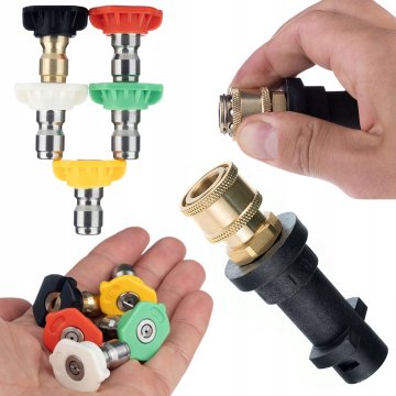 Rosfix Set disz 0°/15°/25°/40°/SOAP i adapter Bayonet 1/4" | Za perilicu Kärcher K2-K7 | Redukcija na brzi spoj 1/4" | 200 BAR