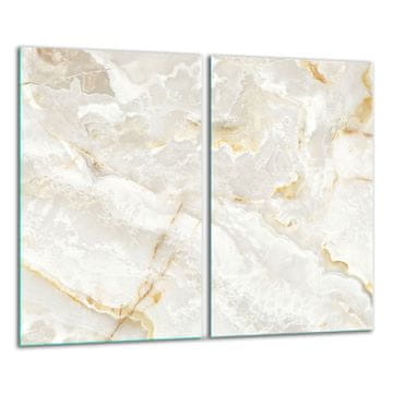 STAKLENA DASKA ZA REZANJE 2x 30x52 BIJELI MRAMOR