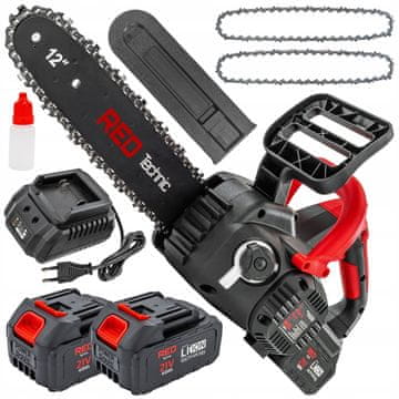 RED TECHNIC Set 21V 350W akumulatorska motorna pila 30cm 2x4Ah
