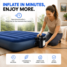 HOME & MARKER® Električna zračna pumpa za napuhavanje madraca i bazena, 12V auto adapter | ELECTRICPUMP