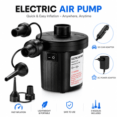 HOME & MARKER® Električna zračna pumpa za napuhavanje madraca i bazena, 12V auto adapter | ELECTRICPUMP
