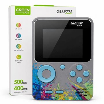 Green Lyca GameBOX 500v1 Igraća konzola – 500 ugrađenih retro igara – Siva