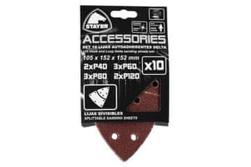 STAYER Šmirgl papir Sanding paper for DELTA 150 sanders, 105 x 152 x 152 mm - grain 40-120, 10 pcs.