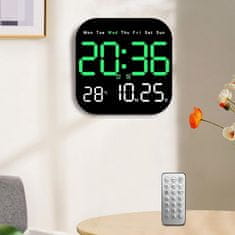VYZIO® Digitalni stolni i zidni sat s daljinskim upravljačem, prikaz vremena, datuma i temperature, podesiva svjetlina | DIGITIME