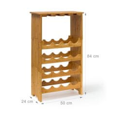 Northix Bambusov stalak za vino 16 boca i 12 čaša modularni