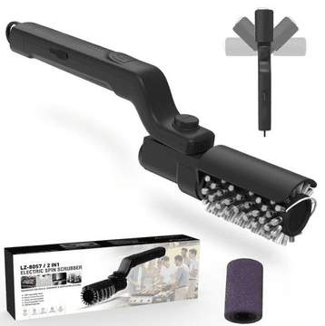 HOME & MARKER® Električna rotirajuća četka za čišćenje roštilja, bežična baterija, podesiv kut, snažno uklanja masnoću | BBQBRUSH