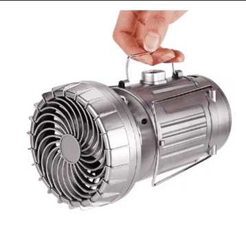 HOME & MARKER® 5u1 kamping svjetiljka s ventilatorom, Bluetooth zvučnikom i power bankom, 360° LED, solarno punjenje | LANTFAN