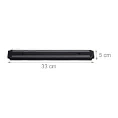 Northix Crna magnetna traka za noževe i alat 33x5x1 cm
