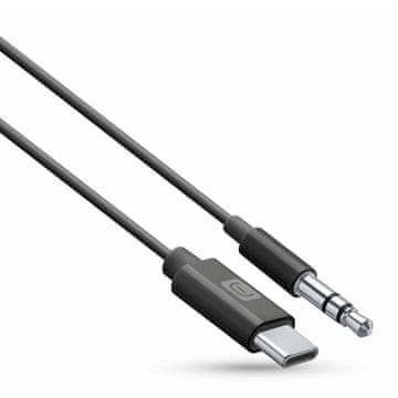 CellularLine audio kabel, USB-C, 1 m, crni (AUXMUSICABLETYPECK)