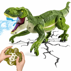 JOJOY® Daljinski upravljani dinosaur s efektom dima, zvukom i LED svjetlima, punjiva RC igračka | DINORAPTOR