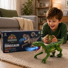 JOJOY® Daljinski upravljani dinosaur s efektom dima, zvukom i LED svjetlima, punjiva RC igračka | DINORAPTOR