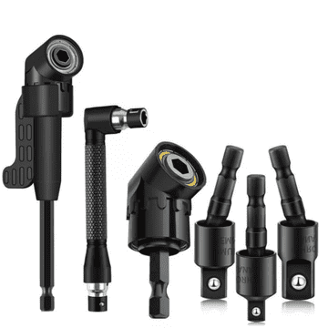 Vixson Kutni adapter za bušilicu 6-dijelni set, za teško dostupna mjesta, brza izmjena nastavaka, metalna konstrukcija | EZADAPTO
