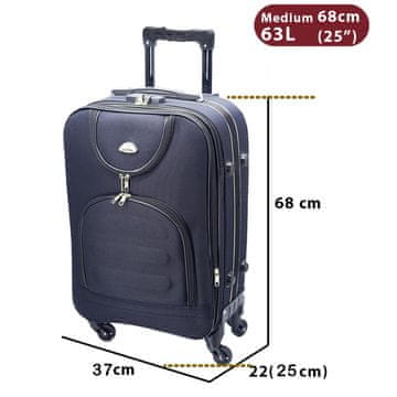 Dollcini Putni kofer od tekstila plavi 68 cm