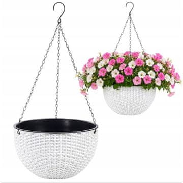 LIVEFY viseća tegla Flowers 26cm, bijela