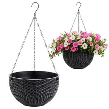 LIVEFY viseća tegla Flowers 26cm, crna