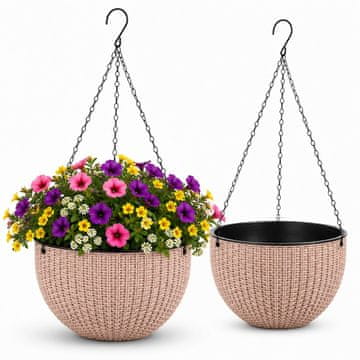 LIVEFY viseća tegla Flowers 26cm, bež