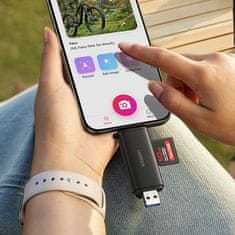 Ugreen CM803 2u1 čitač kartica SD 4.0 UHS-II, USB-C / USB, crni