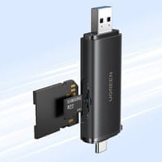 Ugreen CM803 2u1 čitač kartica SD 4.0 UHS-II, USB-C / USB, crni