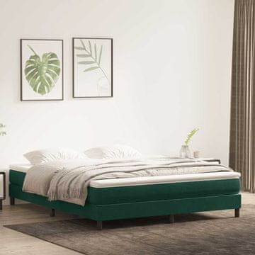 Vidaxl Krevet s boxspring oprugama bez madraca tamnozelene boje 180x220 cm