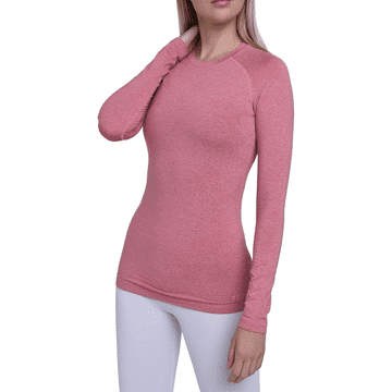 TCA Ženska termo sportska kompresijska funkcionalna majica SuperThermal 4-way stretch upravljanje vlagom bazni sloj dugih rukava ružičasta M za zimski sport trčanje planinarenje outdoor