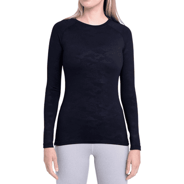 TCA Ženska termo majica Sportska Funkcionalna elastična, SuperThermal, D.R.Y. 4-way stretch, kompresijski base layer crna, veličina M, za trčanje i hiking