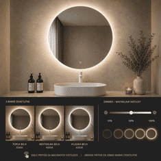 S6 Steklarstvo Šest LED ogledalo S616A, fi 90cm, ambijentalna rasvjeta