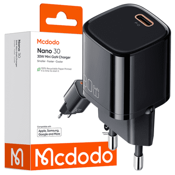 Mcdodo BRZI ZIDNI PUNJAČ ZA TELEFON USB-C GAN PD QC NAPAJANJE - 30 W