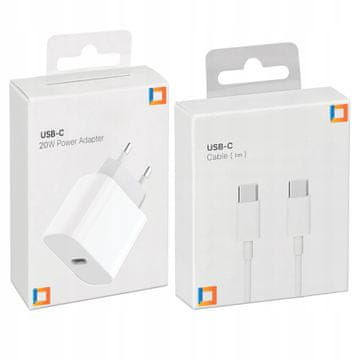 CO2 Brzi Punjač Cube Usb-C 20W Usb Tip-C + Kabel Za Iphone 15 16 Pro 1M