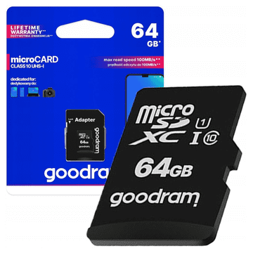 GoodRam Microsd Memorijska Kartica 64 Gb Za Mobitele I Fotoaparate Velike Brzine