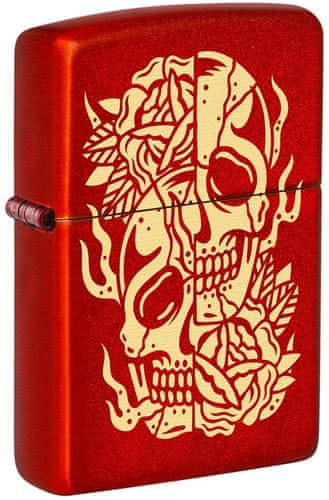 Zippo upaljač s motivom razpolovljene lubanje i ruže