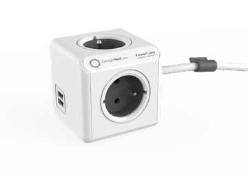 Design Nest Powercube extended usb 1,5 m - siva
